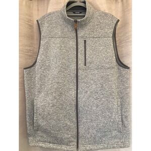 IZOD Mens Heathered Gray Zip Up Vest XL TG G Men's Sleeveless Jacket